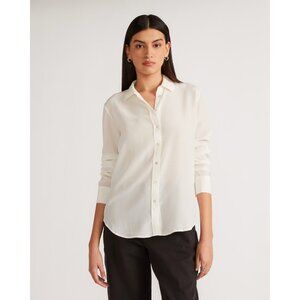 Everlane Shirt Washable Clean Silk Relaxed Button Long Sleeve NWT